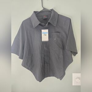 Jordan Woven Crop Top Womens Size Medium , Black, NWT